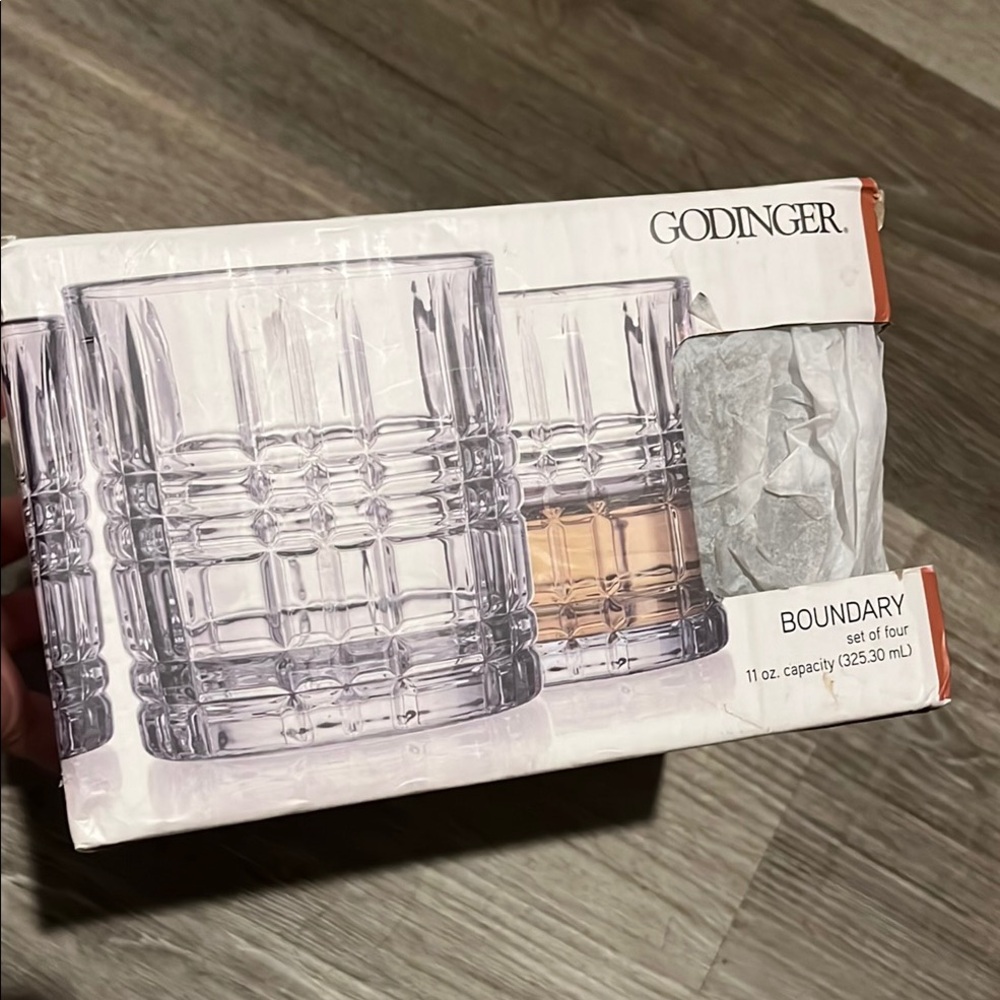 Godinger Clear Glass Tumbler Set of 4